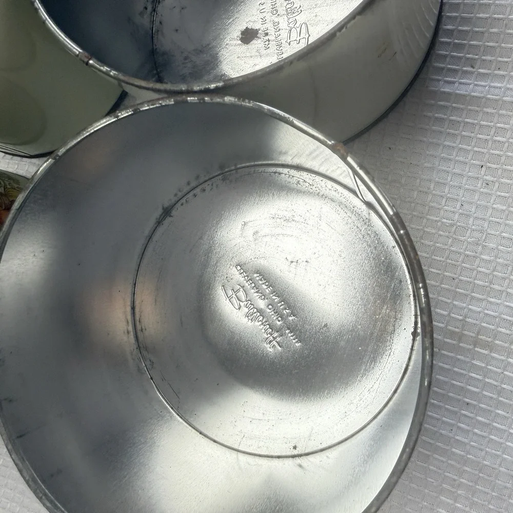 Vintage Ballonoff Tin Canister Set Lids Vegetables MCM Brown Retro 70s Kitchen